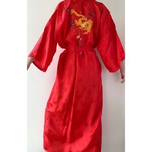 Golden Bee Vintage Red Robe with Gold Embroidery